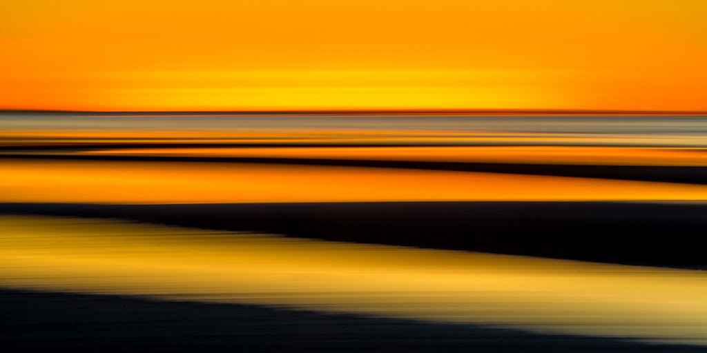 An In Camera Movement Sunrise Seascape of Deception Bay, Queensland.